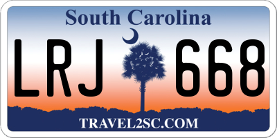 SC license plate LRJ668