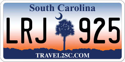 SC license plate LRJ925