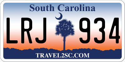 SC license plate LRJ934