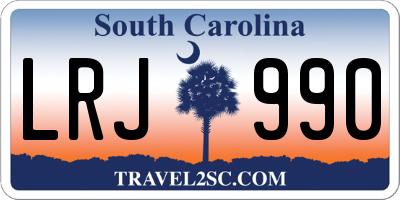 SC license plate LRJ990