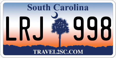 SC license plate LRJ998