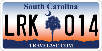 SC license plate LRK014