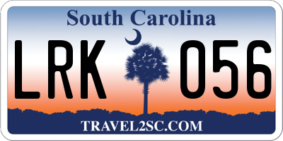 SC license plate LRK056