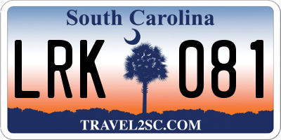 SC license plate LRK081