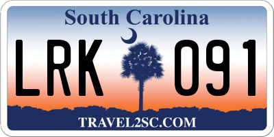 SC license plate LRK091