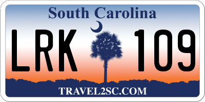 SC license plate LRK109
