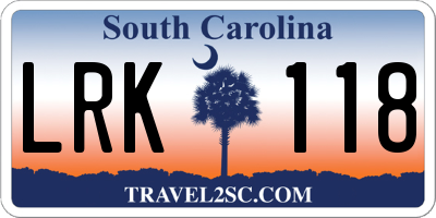 SC license plate LRK118