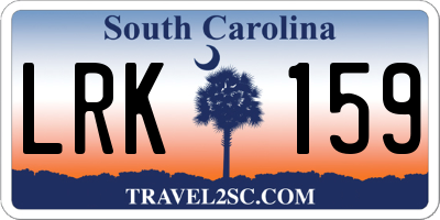 SC license plate LRK159