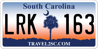 SC license plate LRK163