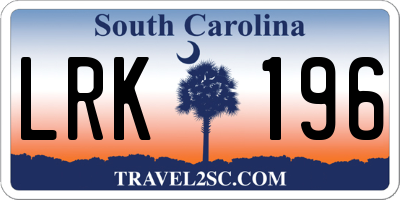 SC license plate LRK196