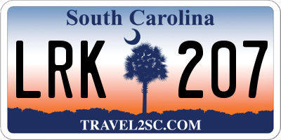 SC license plate LRK207