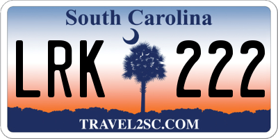 SC license plate LRK222