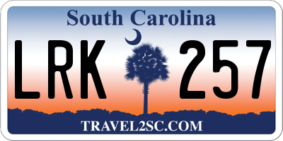 SC license plate LRK257
