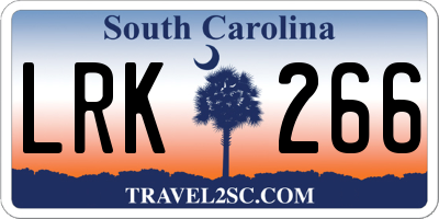 SC license plate LRK266