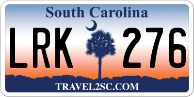 SC license plate LRK276