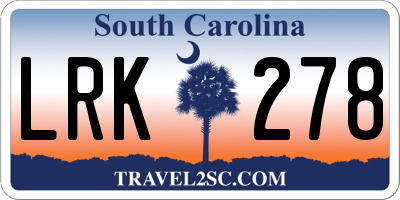 SC license plate LRK278
