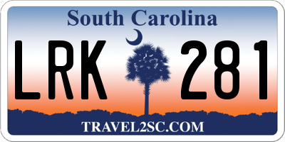 SC license plate LRK281