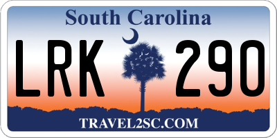 SC license plate LRK290