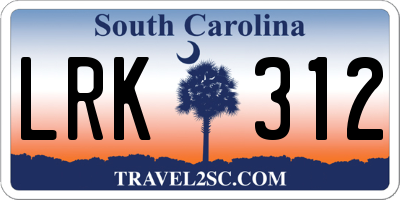 SC license plate LRK312