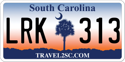 SC license plate LRK313