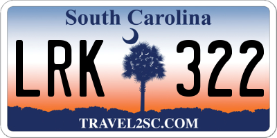 SC license plate LRK322