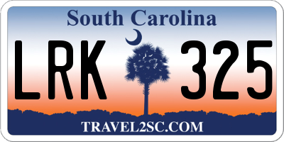 SC license plate LRK325
