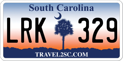 SC license plate LRK329