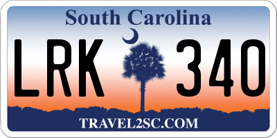 SC license plate LRK340