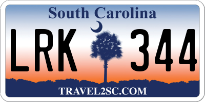 SC license plate LRK344