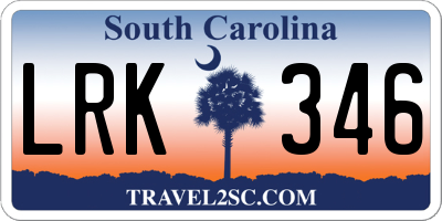 SC license plate LRK346