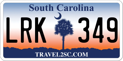 SC license plate LRK349