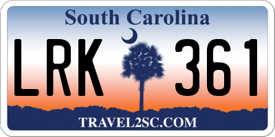 SC license plate LRK361