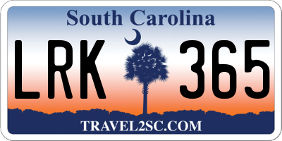 SC license plate LRK365