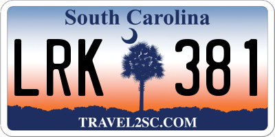 SC license plate LRK381