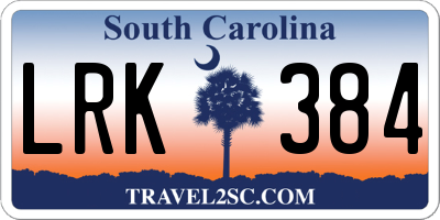 SC license plate LRK384