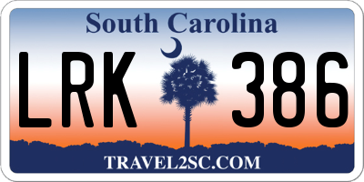 SC license plate LRK386