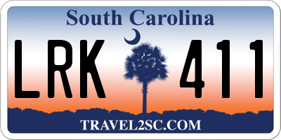 SC license plate LRK411