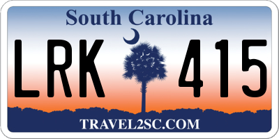 SC license plate LRK415