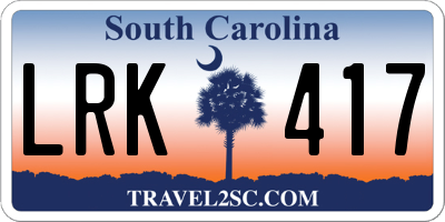 SC license plate LRK417