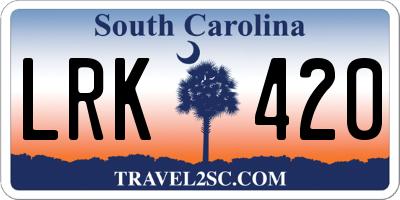 SC license plate LRK420