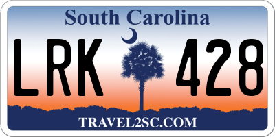 SC license plate LRK428