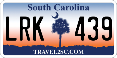 SC license plate LRK439