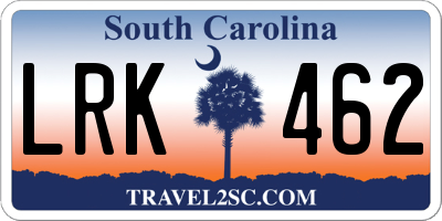 SC license plate LRK462