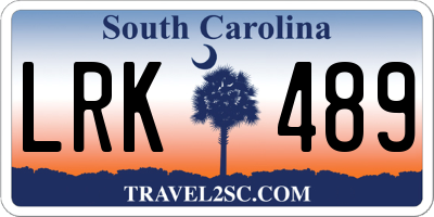 SC license plate LRK489