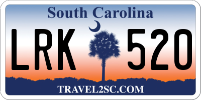 SC license plate LRK520