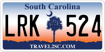 SC license plate LRK524