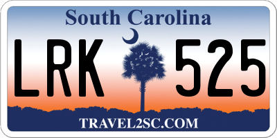 SC license plate LRK525