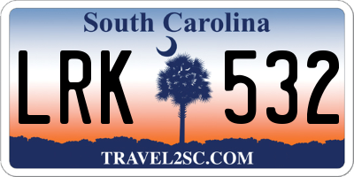 SC license plate LRK532