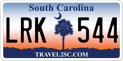 SC license plate LRK544