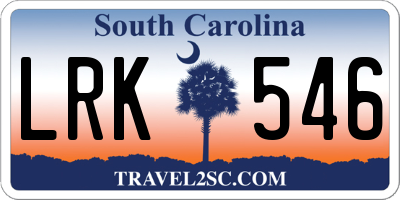SC license plate LRK546
